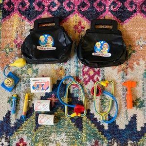 Vintage FISHER PRICE medical kits / bags
